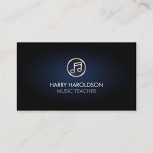 Carte De Visite Icône de note de musique en or faux professeur de 