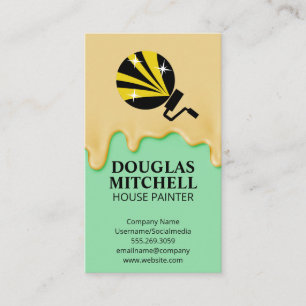 Carte De Visite Icône de rouleau de peinture   Peinture à séchage