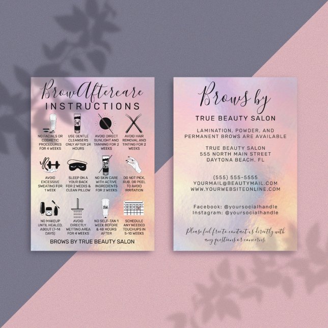 Carte De Visite Icône de soins postérieurs à l'holographie arc-en- (Créateur téléchargé)