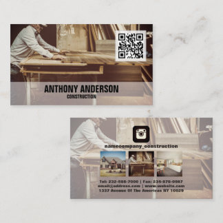 Carte De Visite Icône d'instagram photo personnalisée Code QR