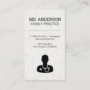 Carte De Visite Icône du travailleur de la santé MD   Symbole Médi