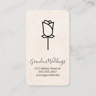 Carte De Visite Icône Fleur Élégante