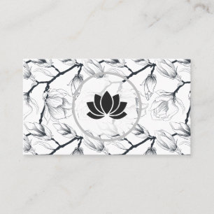 Carte De Visite Icône florale avec branches de fleurs naturelles