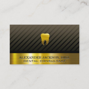 Carte De Visite Icône Gold Tooth   Bandes de pinces métalliques d'
