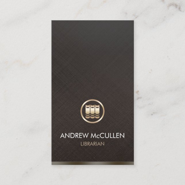 Carte De Visite Icône Librairie Faux Gold Books (Devant)