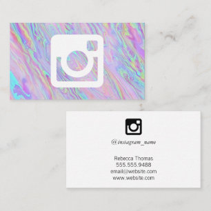 Carte De Visite Icône médias sociaux   Holographique