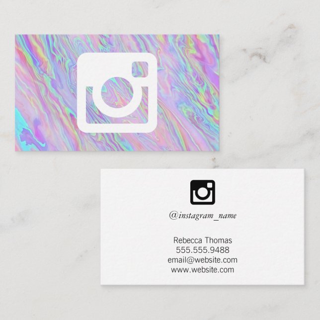 Carte De Visite Icône médias sociaux | Holographique (Devant / Derrière)