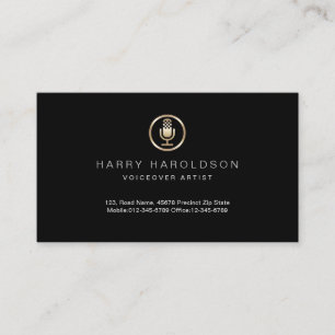 Carte De Visite Icône Microphone Or Voicover ArtistBusiness Card