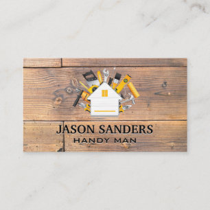 Carte De Visite Icône Outils de menuiserie et maison   Bois