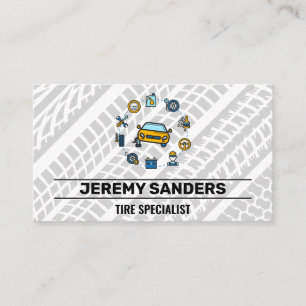 Carte De Visite Icône Pièces et service de réparation de voiture  
