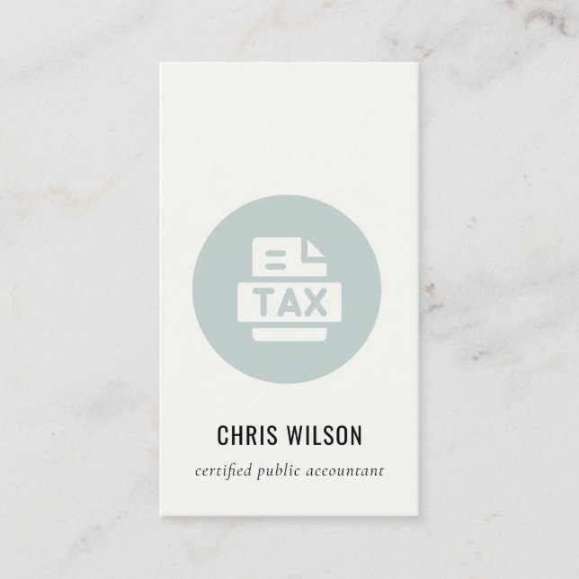 CARTE DE VISITE ICÔNE PRÉPARATEUR DE L'AGENT DE DÉCLARATION DE TAX (Devant)