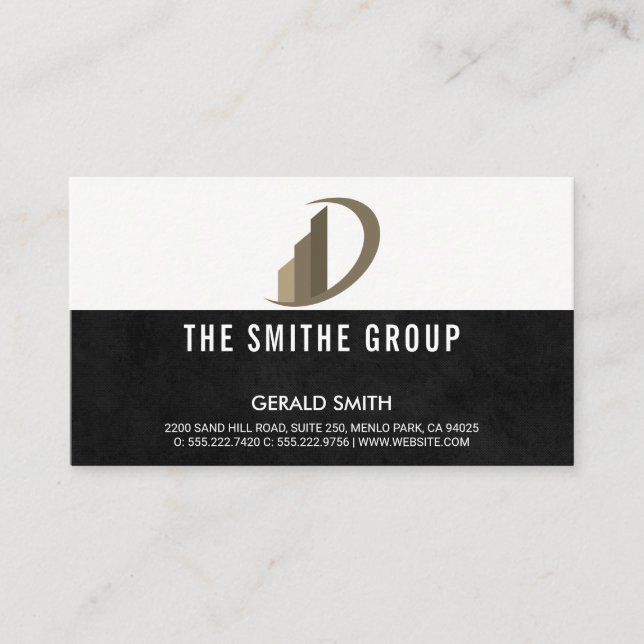 Carte De Visite Icône Réaltor | Texture noire (Devant)