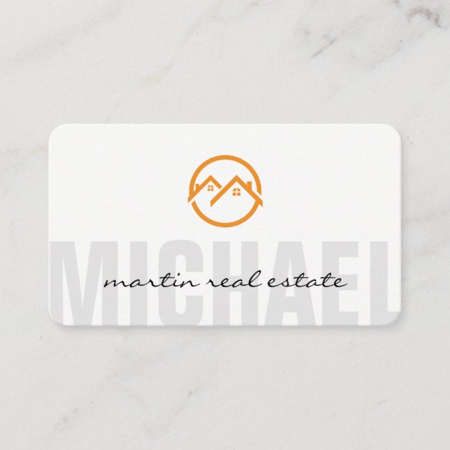 Carte De Visite Icônes de la maison de l'immobilier (Devant)