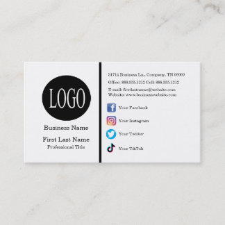 Carte De Visite Icônes de médias sociaux à logo personnalisé Minim