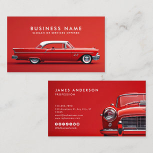 Carte De Visite Icônes de médias sociaux avec code QR pour voiture