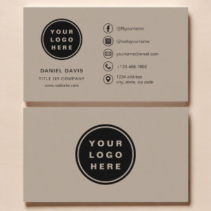 Carte De Visite Icônes de médias sociaux de logo minimaliste marro