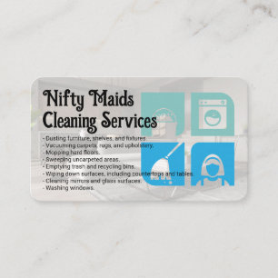 Carte De Visite Icônes de nettoyage   Services de concierge