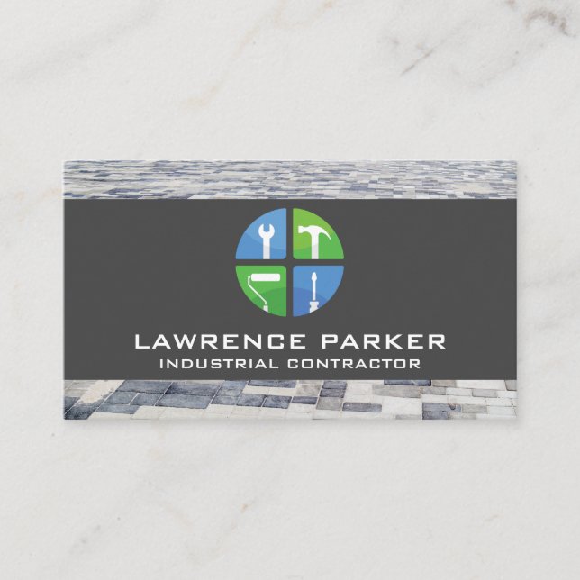 Carte De Visite Icônes de réparation de la maison Builder | Ouvrie (Devant)