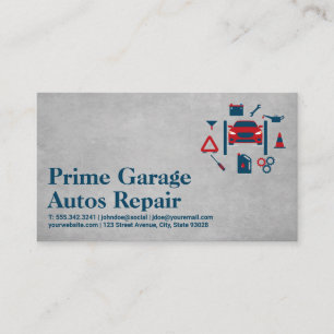Carte De Visite Icônes des services de réparation automatique