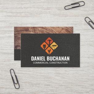 Carte De Visite Icônes d'outils de construction   Entrepreneur gén