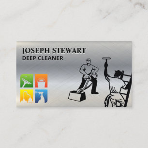 Carte De Visite Icônes du service de nettoyage   Vapeur   Nettoyeu