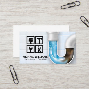 Carte De Visite Icônes matérielles   Handyman Plumber