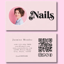 Icônes sociales Code QR Ongles Photo Rose Pâle 