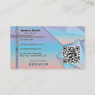 Carte De Visite Icônes sociales du code QR de dégradé coloré
