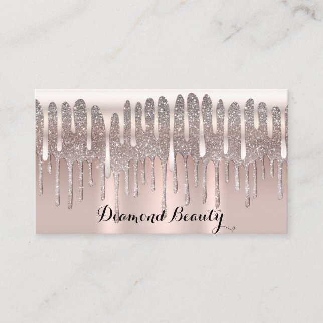 Carte De Visite Icy Rose Rose Or Diamond Parties scintillant Beaut (Devant)