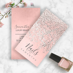 Carte De Visite ID775 or Rose argenté Abstrait