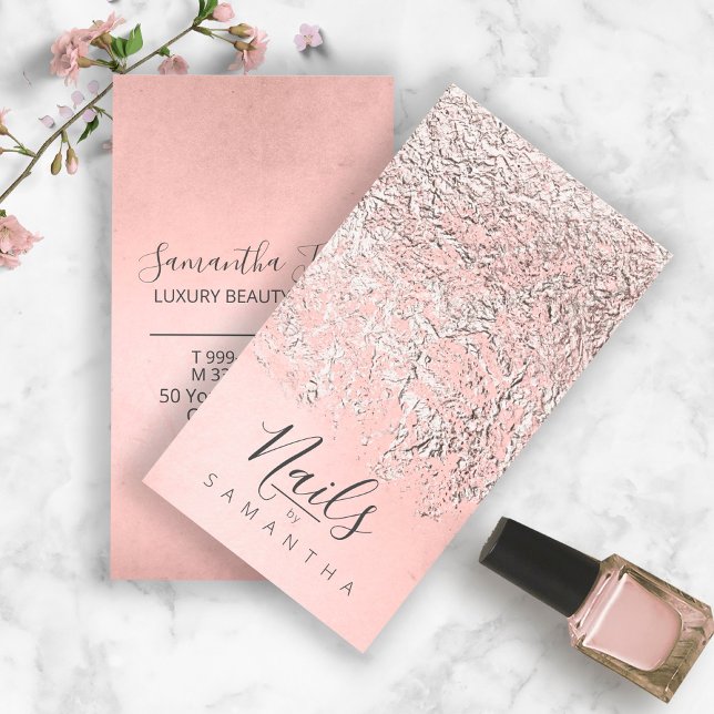 Carte De Visite ID775 or Rose argenté Abstrait (Créateur téléchargé)