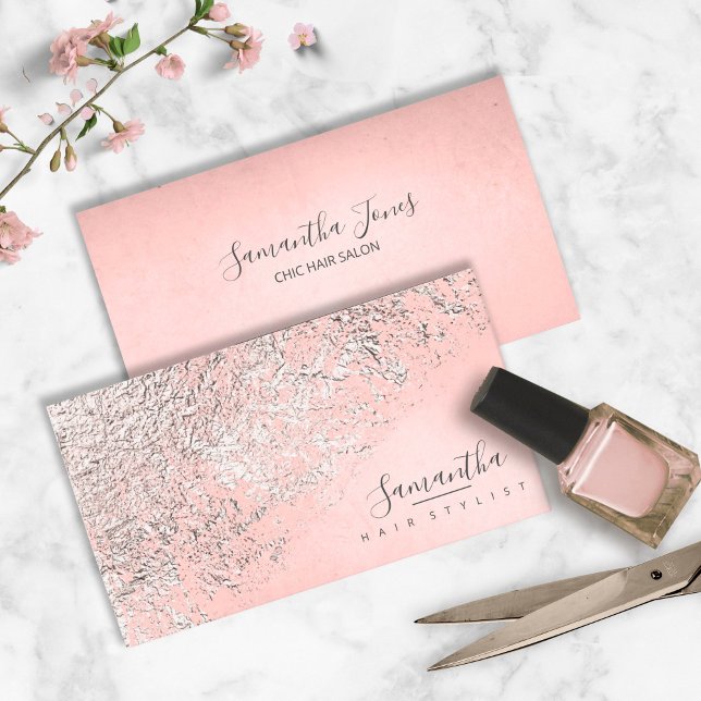 Carte De Visite ID775 or Rose argenté Abstrait (Créateur téléchargé)