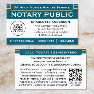 Carte De Visite ID de l'agent de signature notarial classique Logo