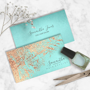 Carte De Visite ID Turquoise Gold Abstrait775