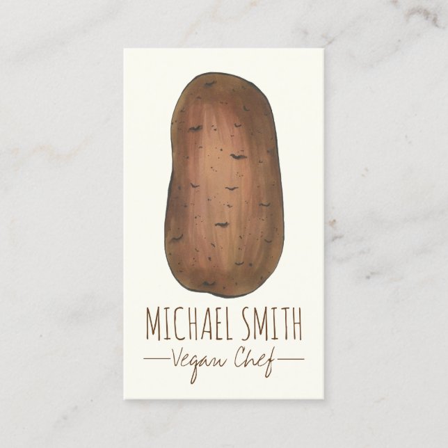 Carte De Visite Idaho Pomme de terre végétarien Végétarien Chef de (Devant)