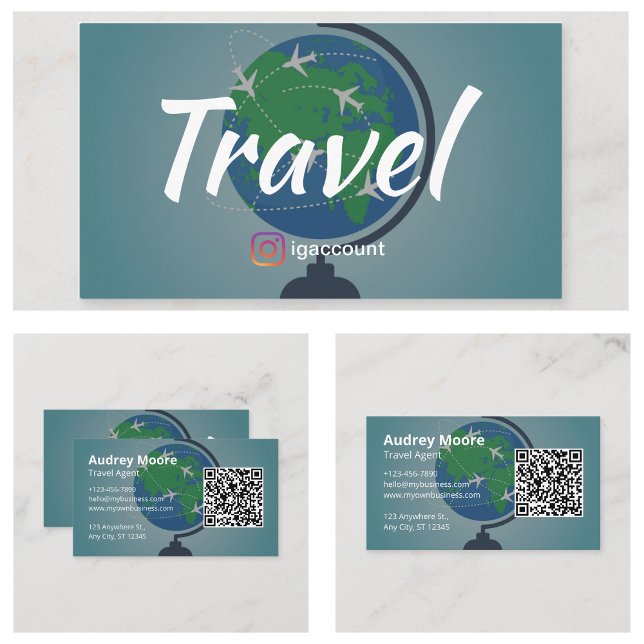 Carte De Visite Idées de l'agent de voyage (Travel Agent Ideas Business Cards)