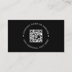 Carte De Visite Identité commerciale QR personnalisée noire élégan