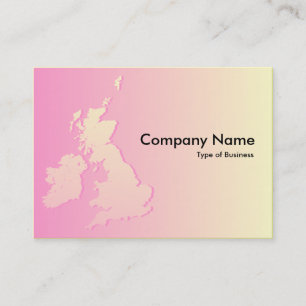 Carte De Visite Îles britanniques Ombragées rose et jaune pâle