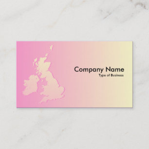 Carte De Visite Îles britanniques Ombragées rose et jaune pâle