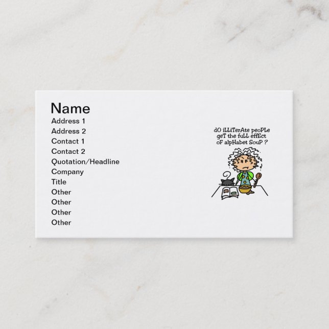 Carte De Visite Illettrer l'Humour populaire (Devant)