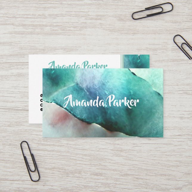 Carte De Visite Illustrateur de code QR d'aquarelle personnalisée (Devant/Arrière en situation)