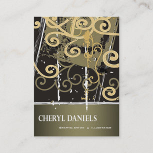 Carte De Visite Illustrateur grunge d'artiste graphique de