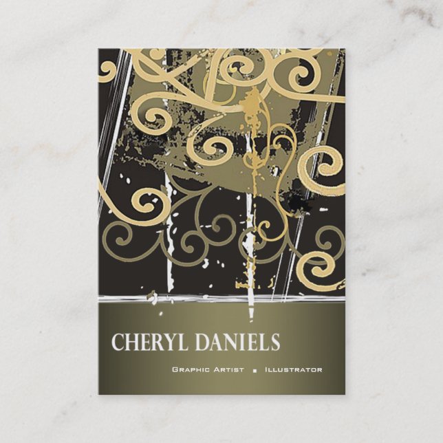 Carte De Visite Illustrateur grunge d'artiste graphique de (Devant)