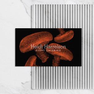 Carte De Visite Illustration à l'écran de champignons orange/noir