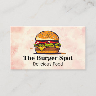 Carte De Visite Illustration Burger Restaurant