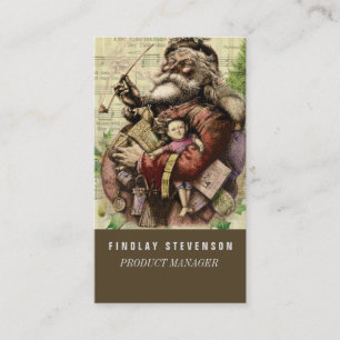 Carte De Visite Illustration classique de l'arbre du Père Noël joy