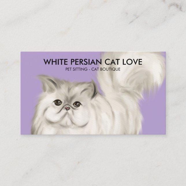 Carte De Visite Illustration de chat perse Lilac Aquarelle (Devant)