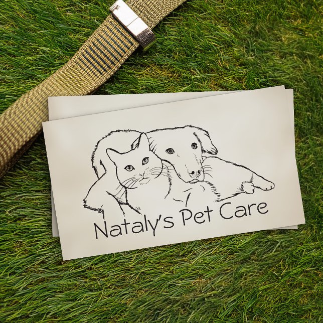 Carte De Visite Illustration de chats et de chiens mignons (Créateur téléchargé)