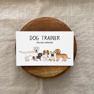 Carte De Visite Illustration de chiens de dessin animé mignons - D