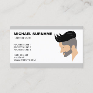 Carte De Visite Illustration de coiffure masculine moderne Coiffeu